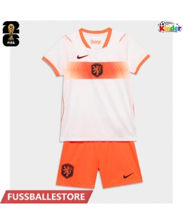 Günstige Niederlande Auswärts Trikotsatzt Kinder WM 2026 Kurzarm (+ Kurze Hosen)